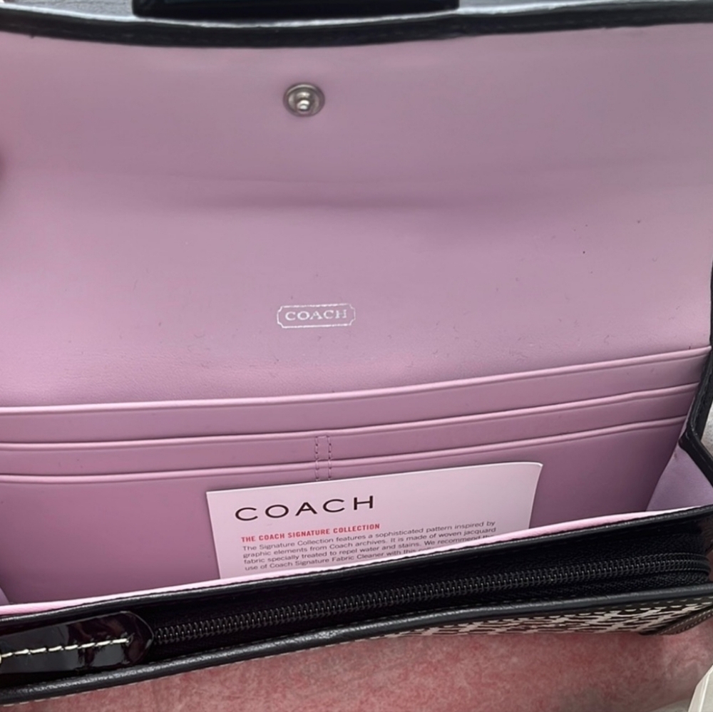 NWOT Coach Penelope Black and White Monogram Op Art Wallet - Picture 6 of 16